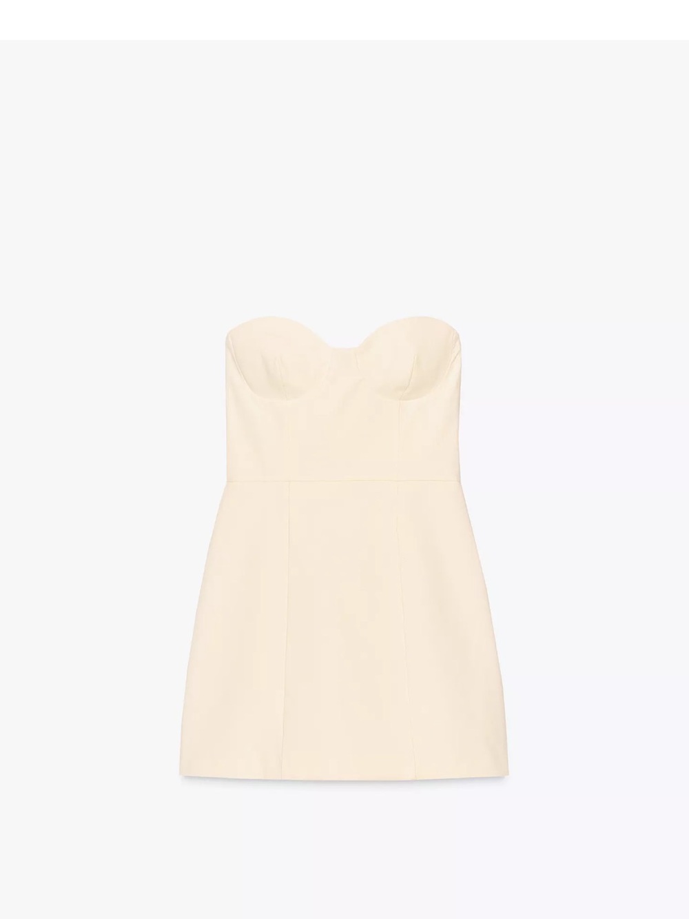 Zara Strapless Sweetheart Mini Dress in Cream